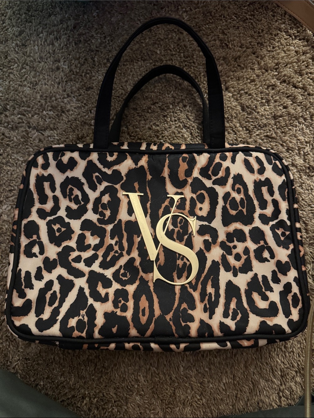 Victoria's Secret Leopard Print Travel Tote - Black & Tan